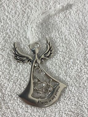5/$35 Ganz Always In My Prayers Angel Ornament Silver Tone